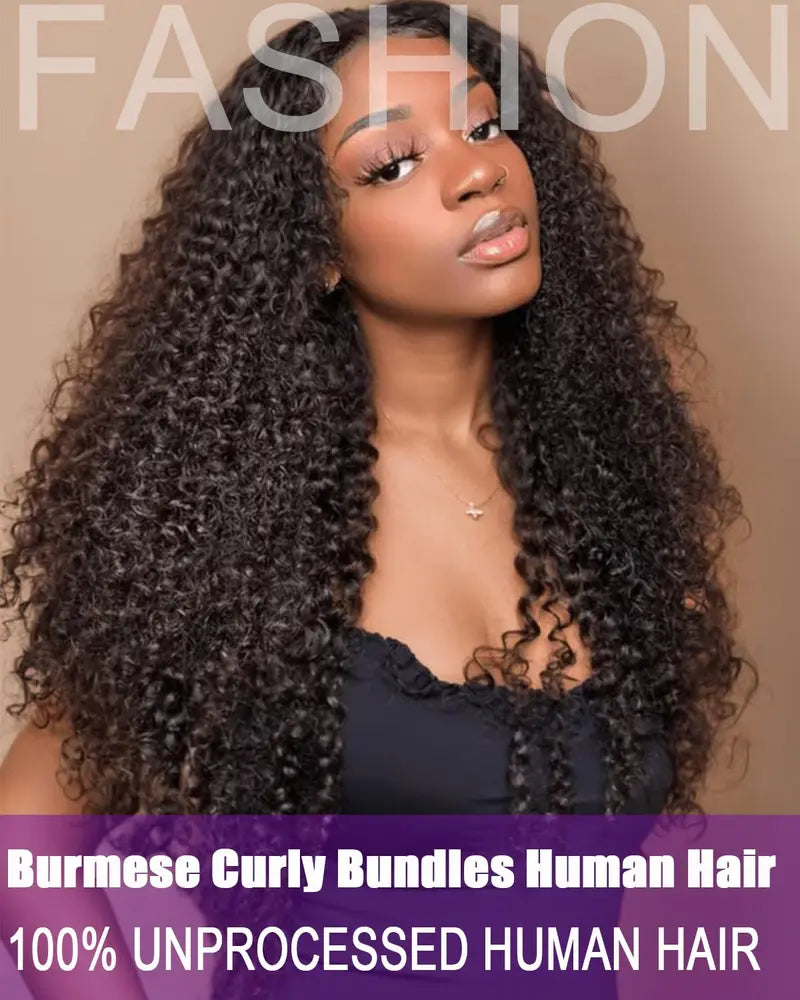 Burmese Curly Virgin Hair Bundles — Natural Black | URFIRST