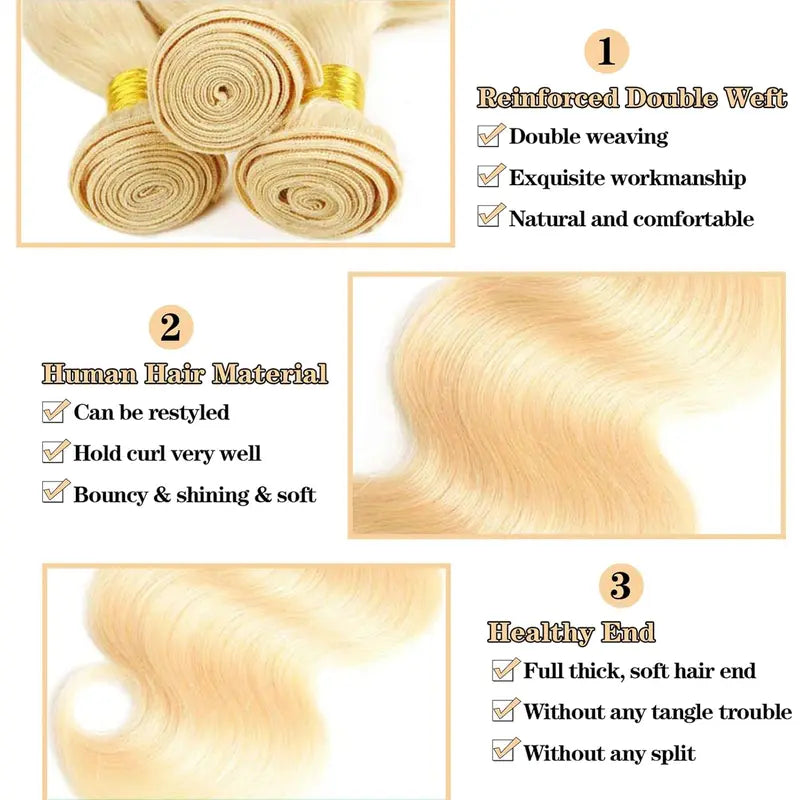 12A Grade #613 Blonde Body Wave Bundles | URFIRST