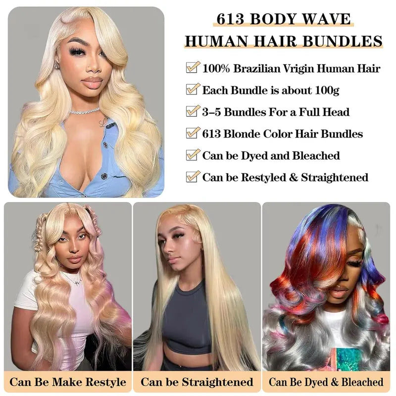 Professional Black woman URFIRST 613 blonde body wave hair