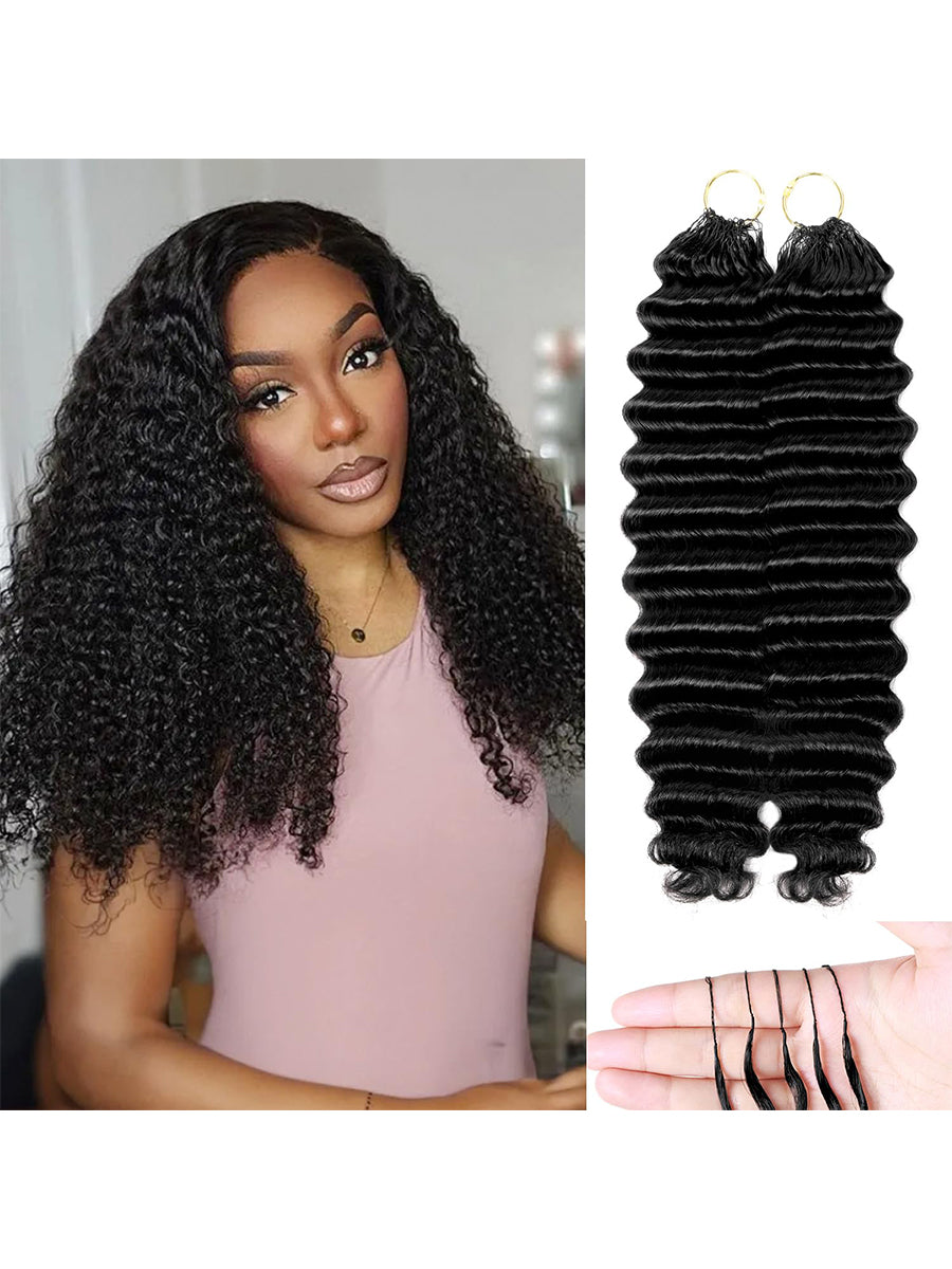 Boho Deep Wave Feather Extensions — 50 Strands | URFIRST