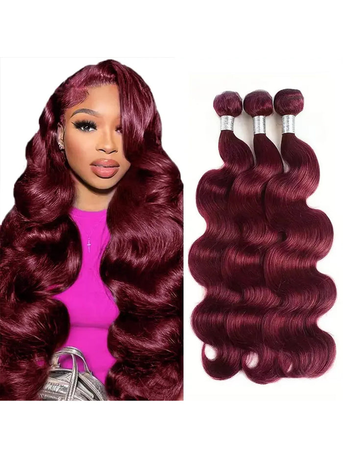 99J Burgundy Body Wave Bundles — Brazilian Virgin Hair | URFIRST