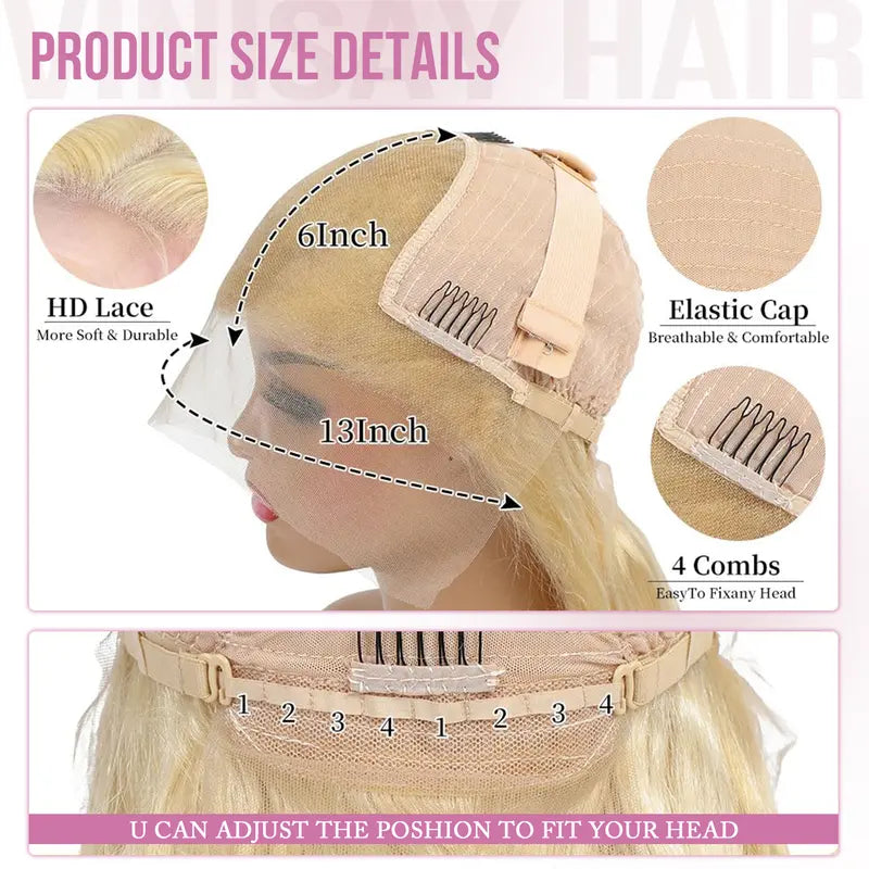 HD Lace Front Wig Straight Human Hair 613 Blonde 13x6 | URFIRST