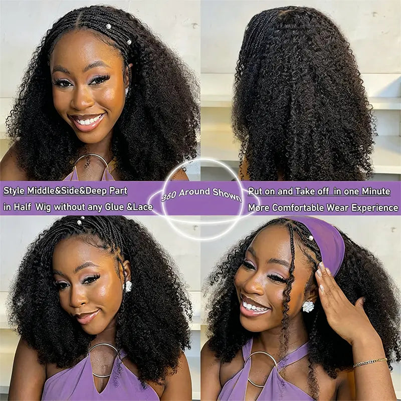 Glueless Burmese Curly Half Wig Human Hair Wear & Go No Glue Seamless Flip | URFIRST