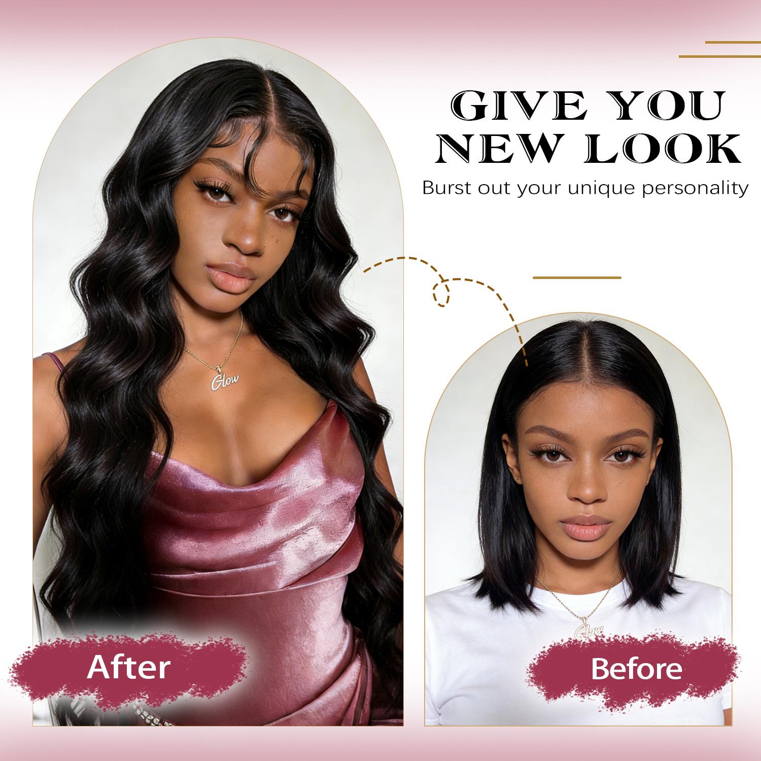 Professional Black woman with URFIRST body wave bundles sew-in