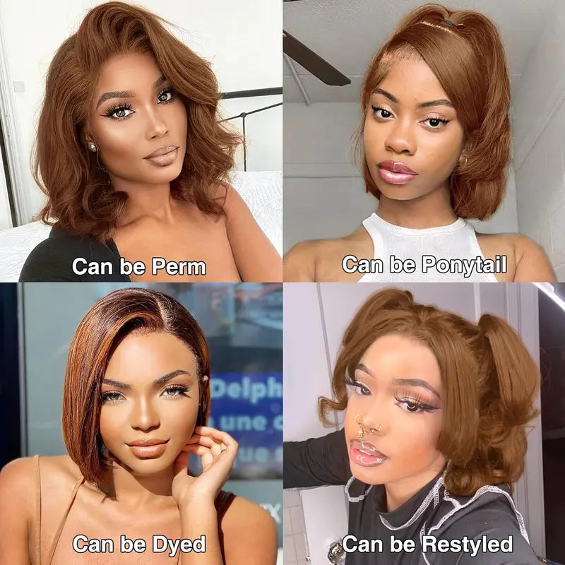 13×4 HD Lace Straight Bob Wig — Chocolate Brown | URFIRST