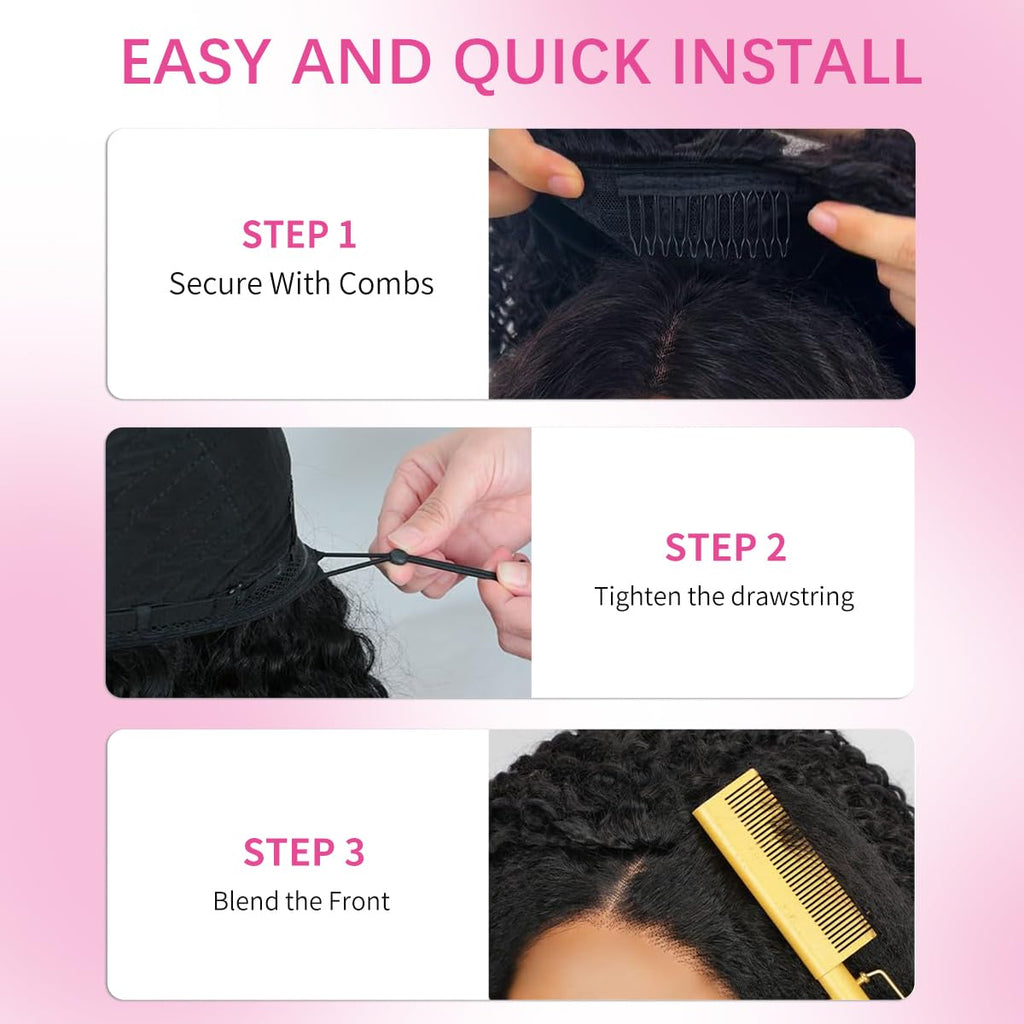 Deep Wave Half Wig — Seamless Flip, No Glue | URFIRST