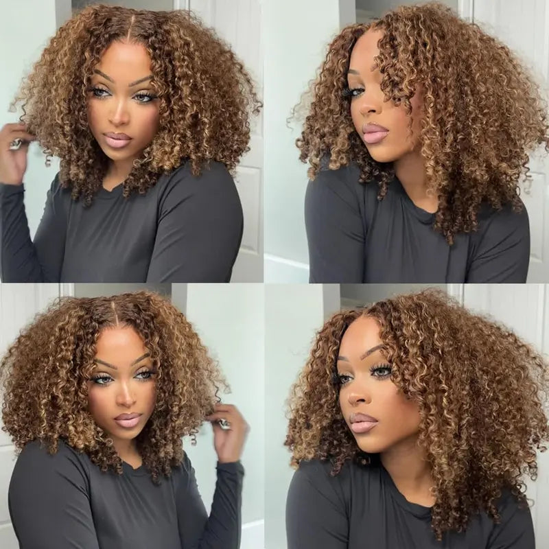 URFIRST kinky curly wig P4/27 ombre, professional wear natural look