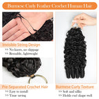 Boho Feather Extensions Human Hair Burmese Curly 50 Strands Pre-Separated | URFIRST