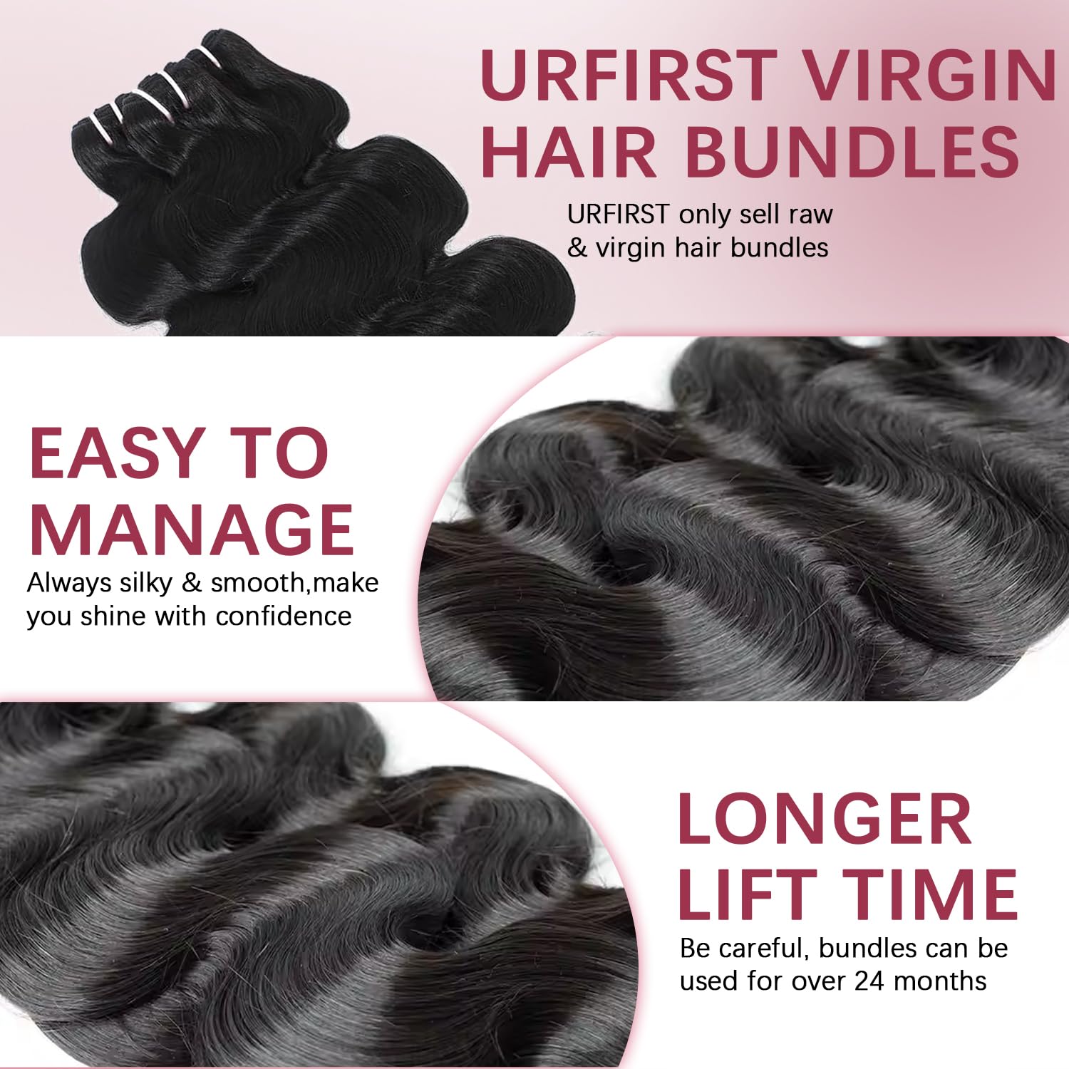 URFIRST 16A hair cuticle texture, silky smooth virgin hair