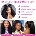Deep Wave Half Wig — Seamless Flip, No Glue | URFIRST