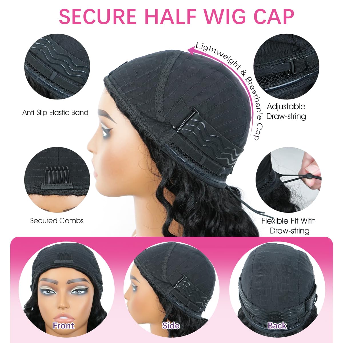 Deep Wave Half Wig — Seamless Flip, No Glue | URFIRST