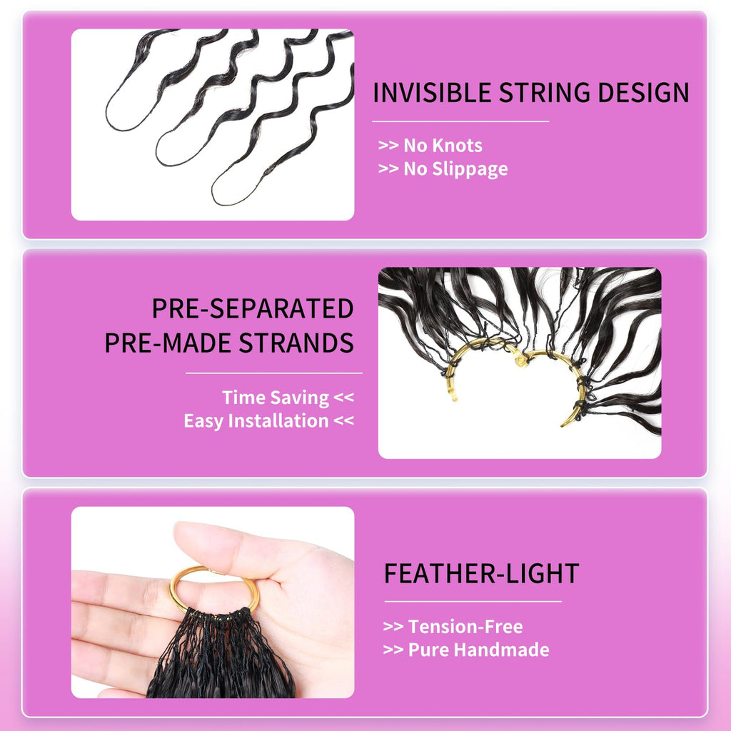 Boho Deep Wave Feather Extensions — 50 Strands | URFIRST