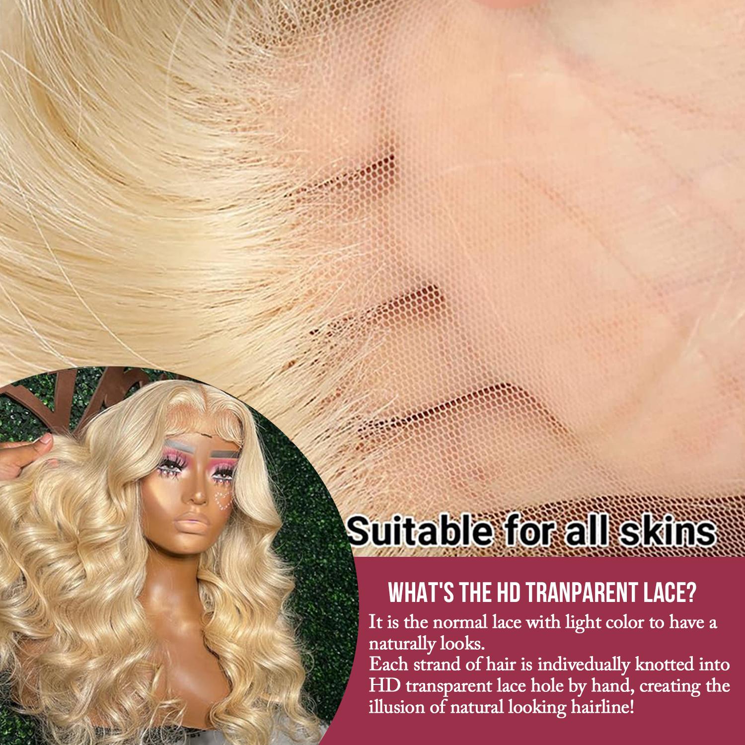 URFIRST 13x6 HD lace hairline detail, transparent all skin tones