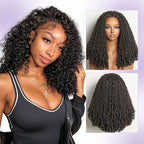 Glueless Burmese Curly Half Wig Human Hair Wear & Go No Glue Seamless Flip | URFIRST