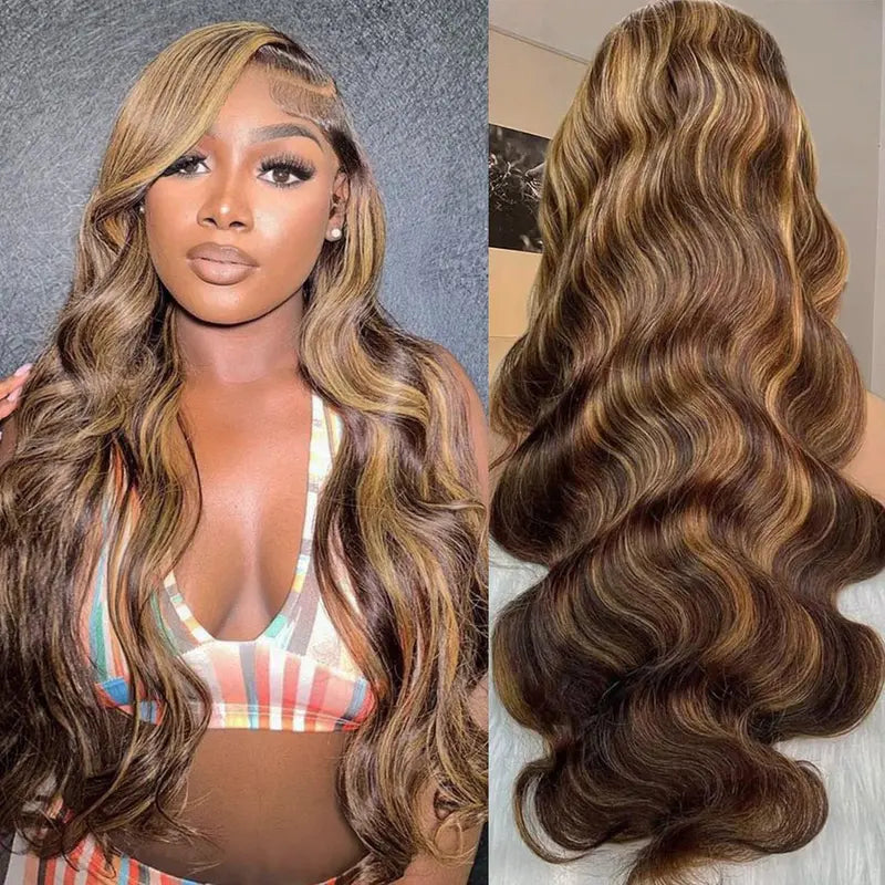 Professional Black woman URFIRST P4/27 honey brown body wave