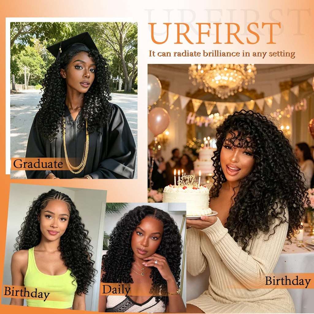 Boho Feather Extensions Human Hair Burmese Curly 50 Strands Pre-Separated | URFIRST