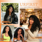 Boho Feather Extensions Human Hair Burmese Curly 50 Strands Pre-Separated | URFIRST
