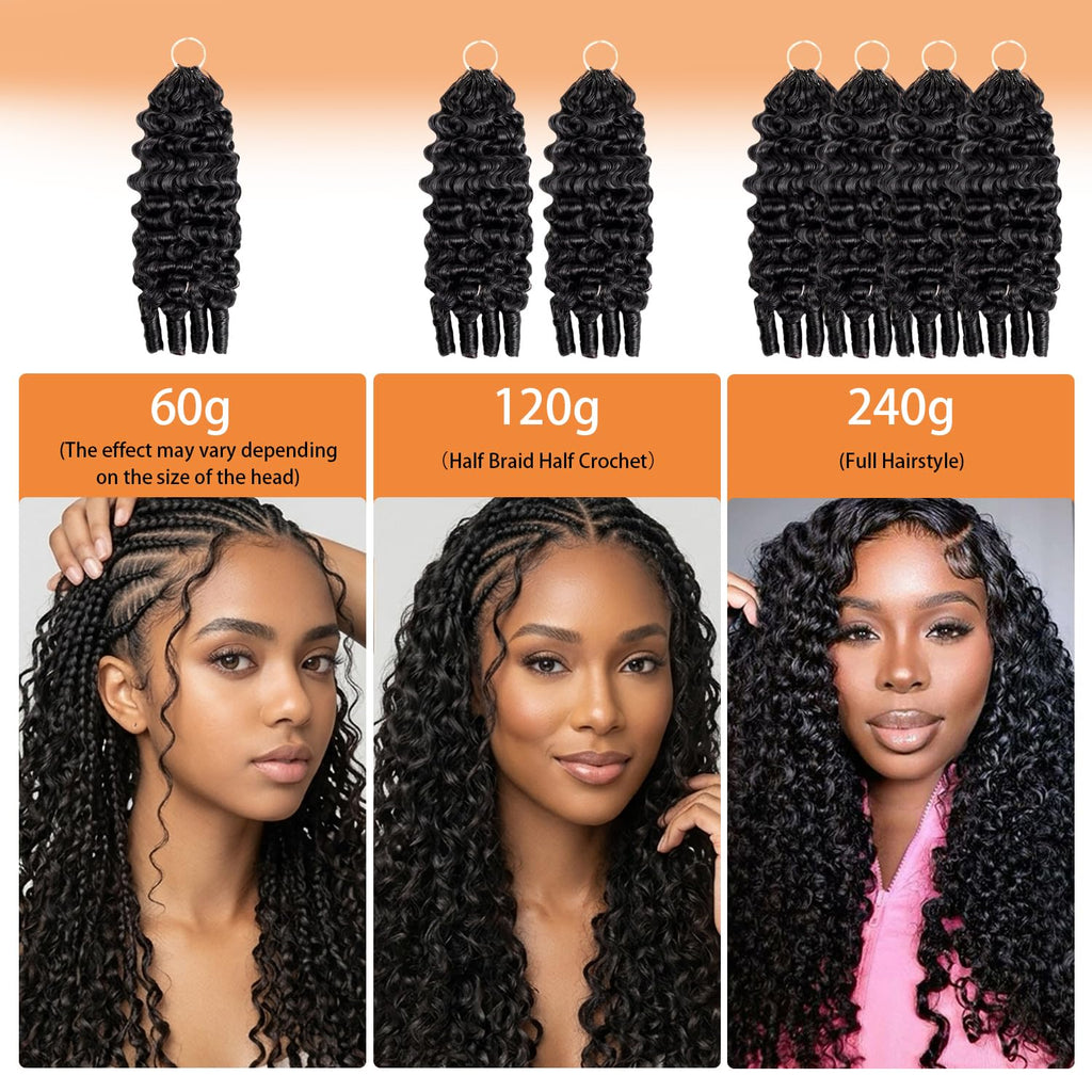 Boho Feather Extensions Human Hair Burmese Curly 50 Strands Pre-Separated | URFIRST