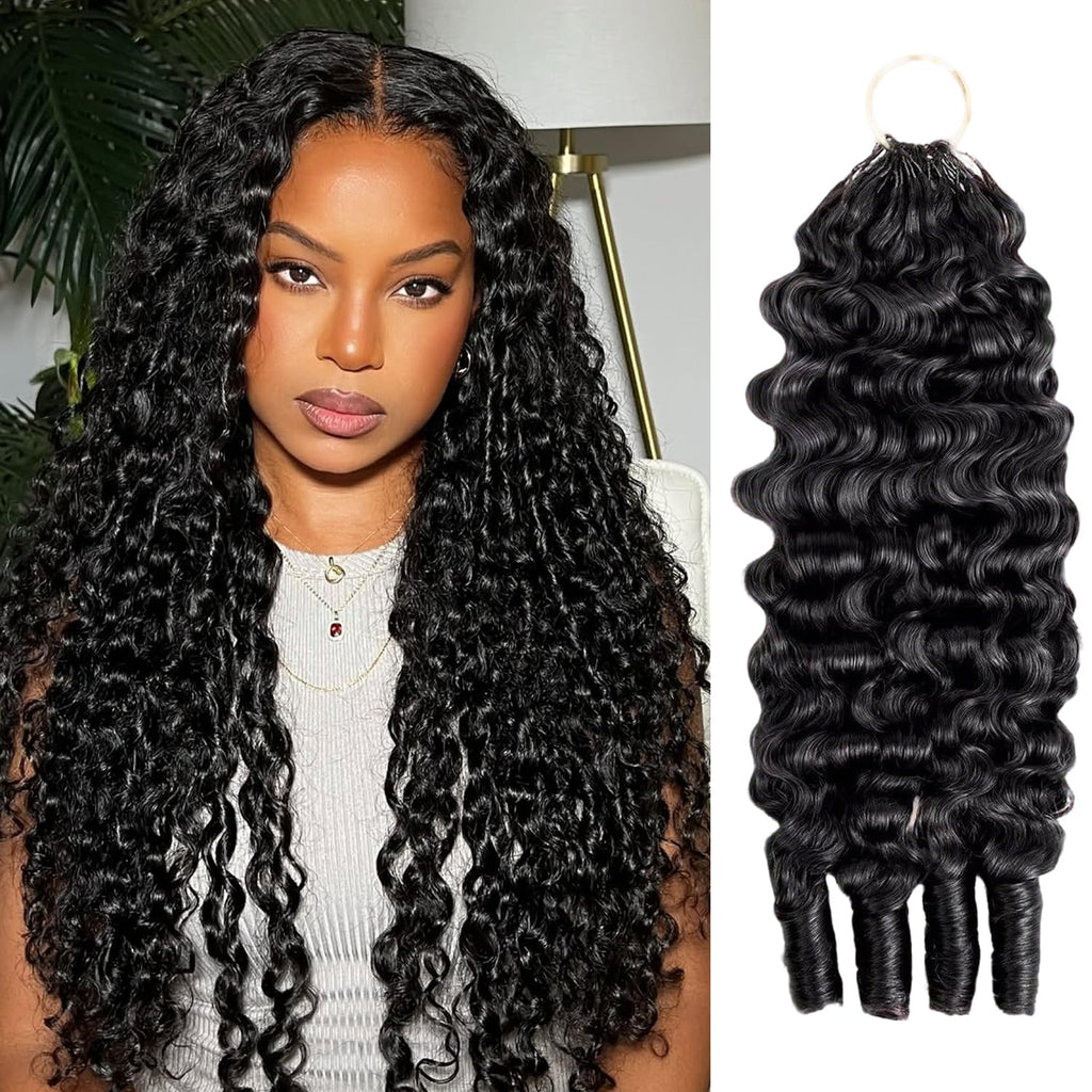 Boho Feather Extensions Human Hair Burmese Curly 50 Strands Pre-Separated | URFIRST