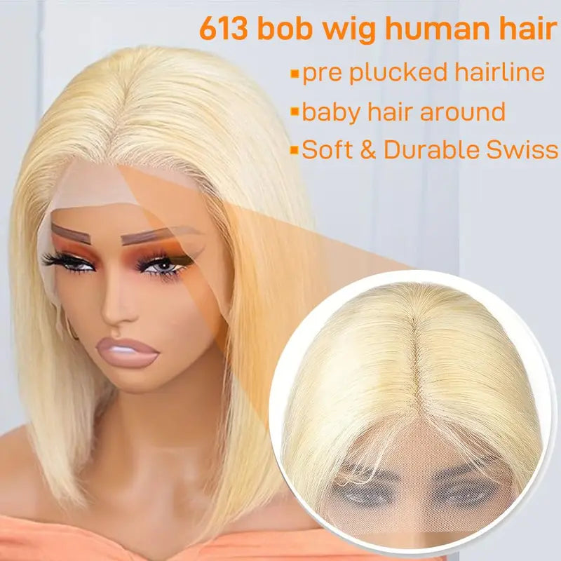 13×4 HD Lace Straight Bob Wig — #613 Blonde | URFIRST
