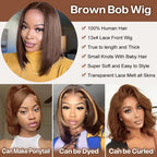 13×4 HD Lace Straight Bob Wig — Chocolate Brown | URFIRST