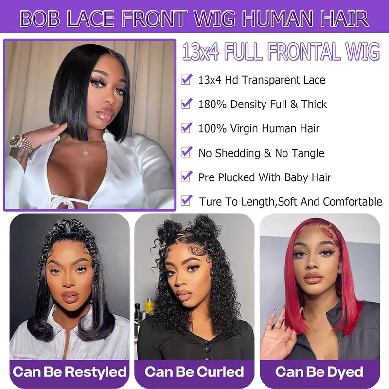 13×4 HD Lace Straight Bob Wig — Natural Black | URFIRST