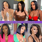 Professional Black woman URFIRST natural black straight bob wig 