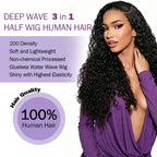 Glueless Burmese Curly Half Wig Human Hair Wear & Go No Glue Seamless Flip | URFIRST
